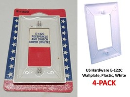 Wallplate 2-3/4&#39;&#39; x 4-1/2&#39;&#39;, 1-Gang, Plastic White - US Hardware E-122C ... - $10.88