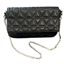 Express Quilted Faux Leather Crossbody Bag – Black – Gold Chain Strap – ... - $19.00