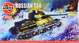 Level 2 Model Kit Russian T34 Tank 1/76 Plastic Model Kit By Airfix - £25.12 GBP