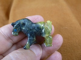 (Y-HOR-104) green Serpentine colt HORSE Peru gem FIGURINE horses stone e... - $13.09
