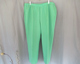 Alfred Dunner Woman pants pull-on 22W Palm Green straight leg 26&quot; short New - £12.34 GBP