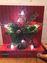 Tree Topper Star With Berries 10micro LED lights-Brand New-Ships N 24 Hours - $40.01 CAD