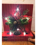 Tree Topper Star With Berries 10micro LED lights-Brand New-Ships N 24 Hours - $40.18 CAD