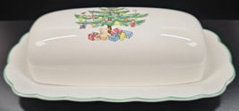 Nikko Happy Holidays Covered Butter Dish Set Christmas Tree White Green ... - £71.11 GBP