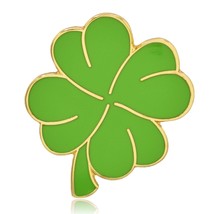 Four Leaf Clover Saint Patrick&#39;s Day Hard Enamel Pin - £7.96 GBP