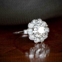 Halo Engagement Ring 2.35Ct White Moissanite Diamond 14k White Gold in Size 5.5 - £219.14 GBP