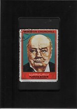 Framed Stamp Art- Used Ajman Postage Stamp - Winston Churchill - $8.81