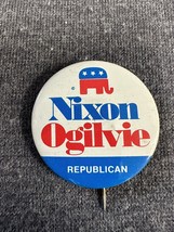 Nixon Ogilvie Republican campaign pin - Richard Nixon Richard Ogilvie IL GOV - £3.98 GBP