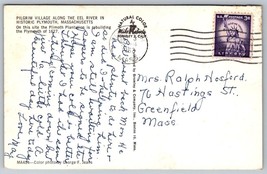 1962 Pilgrim Village Historic Plymouth reenactment Massachusetts Postcard - £1.57 GBP