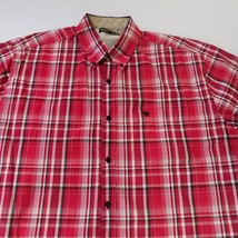 Kings Club Sportswear Men's Red/White Plaid Short Sleeve Button-Down Shirt Sz L image 11