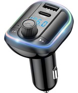 Car FM Transmitter Bluetooth 5.0 Upgraded PD18W C QC3.1 USB Charger Blue... - £28.84 GBP