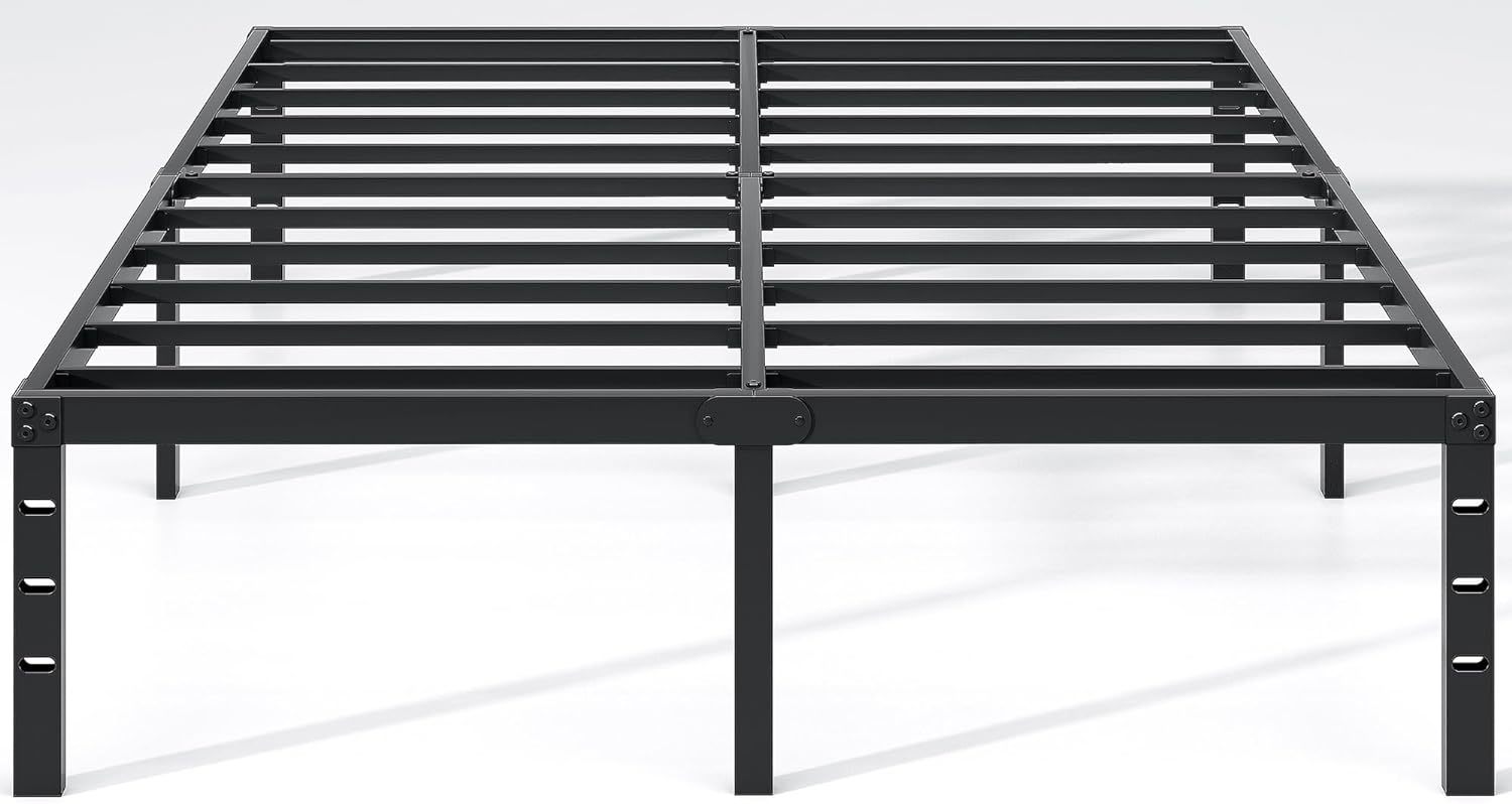 Metal Bed Frame: Heavy-Duty, Sturdy Queen-Size Bed Frame With Storage Space - $78.98