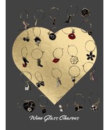 Golden Beauty and Glamour Themed Pendant Wine Glass Stemware Drink Marke... - $9.44 CAD
