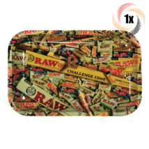 1x Tray Raw Small Smoking Rolling Tray | Mixed Rolling Papers Design - £13.98 GBP