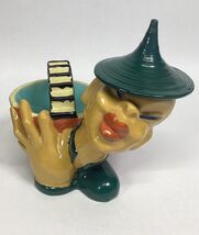 Whimsical Vintage Ceramic Minstrel Candy/Nut Dish Sculpture Figurine - $49.50