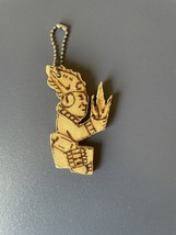 Vintage Honduras Souvenir Handmade Folk Art - Wood Mayan Key Ring - e812 - $58.41 MXN