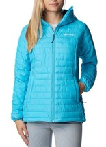 Columbia Womens Coat Silver Falls Full Zip Jacket M Atoll Aqua Blue Hood... - £38.68 GBP