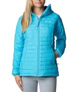 Columbia Womens Coat Silver Falls Full Zip Jacket M Atoll Aqua Blue Hood... - £38.97 GBP