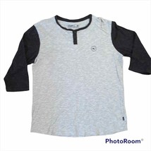 O&#39;Neil Henley Pullover baseball style two button grey and black large t-... - £14.51 GBP