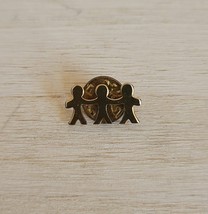 Extra Small Vintage People Holding Hands Lapel Pin - £13.30 GBP