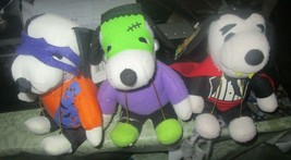 Whitman&#39;s SNOOPY Halloween 6&quot; Plush Toy Collectable NWT Dracula Frankenstein Bat - £17.23 GBP