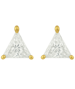 Triangle Natural Mined Diamond Studs 14k Yellow Gold (2.89 Ct J-k SI1-SI2) - $12,221.13 CAD