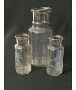 Antique Paneled Apothecary Medicine Jars - Lot of 3 - £11.87 GBP