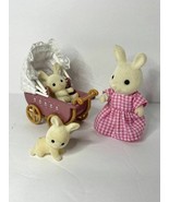 Calico Critters Snow-Warren Bunny Rabbit Family Figures Mom Twin Babies ... - $22.74