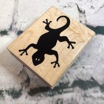 Vintage JRL Design Co Rubber Stamp #N271 Gecko Lizard 3.5” X 3” Wood Mounted - £7.74 GBP