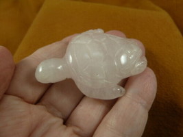 Y-TUR-SE-727 Pink Rose Quartz SEA TURTLE gemstone figurine carving love turtles - £14.05 GBP