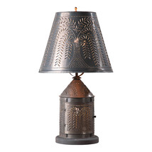 Irvins Country Tinware Fireside Lamp with Willow Shade in Kettle Black - £217.69 GBP