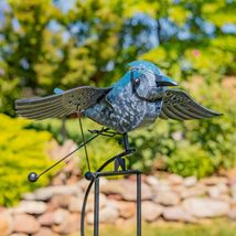 Zaer Ltd. Metal Flapping Blue Jay Rocking Garden Stake - $74.95