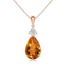 Authenticity Guarantee

ANGARA 2.46 Ct Claw-Set Citrine Drop Pendant with Tri... - $789.57