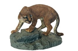 Cougar Mountain Lion Figurine Franklin Mint Wildlife Preservation Sculpture 1987 - £23.31 GBP