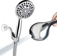 High Pressure Handheld Shower Head, 10-Setting Showerhead,, Polished Chrome - £28.68 GBP