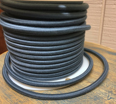 Slate Blue Cloth Covered Round Electrical Wire, 3 wire, cotton Fabric, V... - $1.66