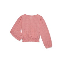Wonder Nation Girls’ Knit Eyelet Top with Long Sleeves, Plus Size S  (6-6X) - $21.77