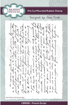 Creative Expressions A6 Pre Cut Rubber Stamp By Sam Poole French Script - $12.25