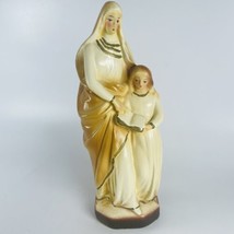 Vintage St Saint Anne with Young Mary Religious STATUE Chalkware Neutral... - £34.77 GBP