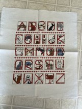 Finished Cats Alphabet Sampler Cross Stitch Picture, Unframed 17 X 15 - £37.16 GBP