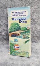 Vtg New Hampshire, Vermont, Mass, CT, Rhode  Island Tourgide Gulf 1968 Paper Map - $9.49