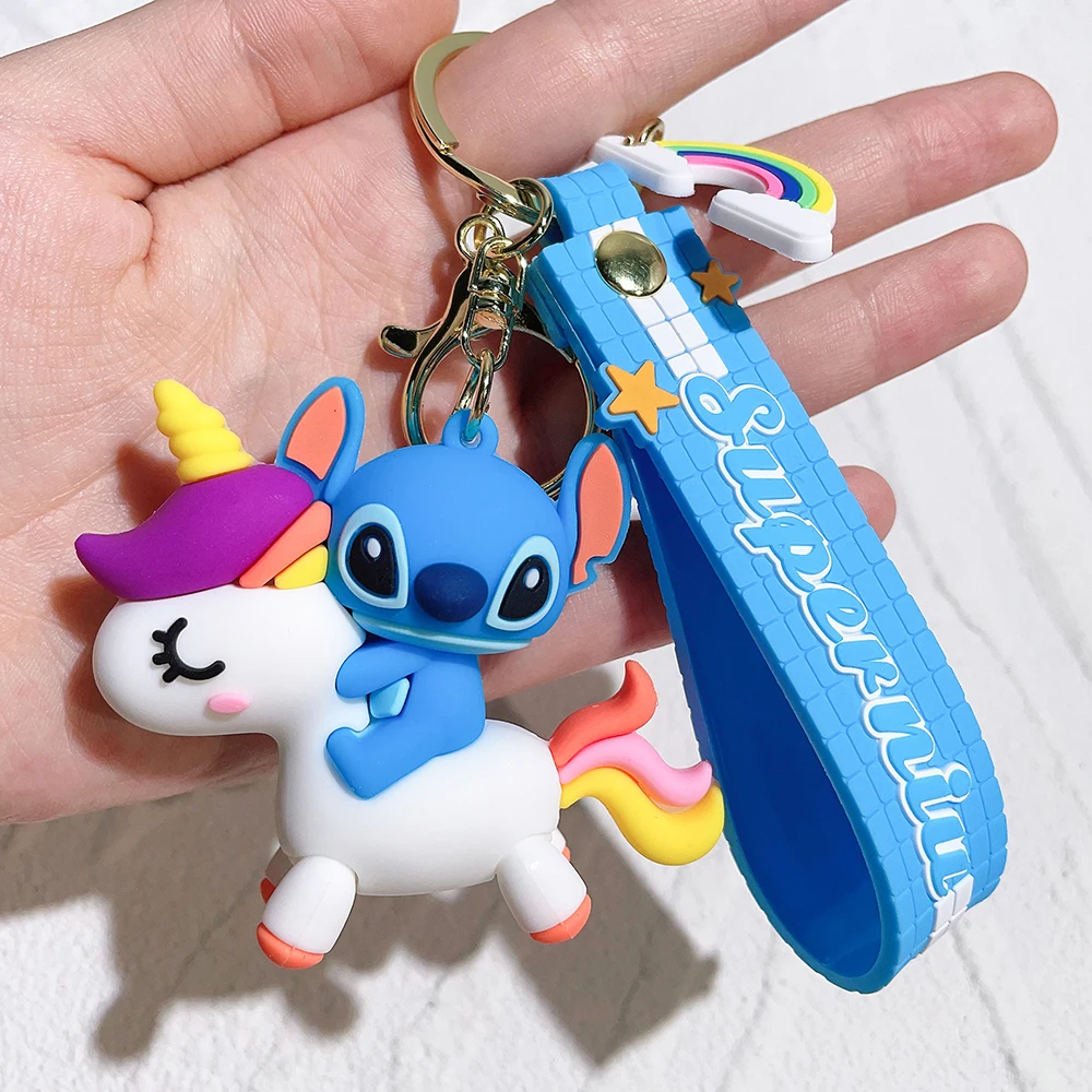 Pokemon Pikachu Stitch Mickey Mouse Hello Kitty Cartoon Cute PVC Keychain Car - £5.75 GBP