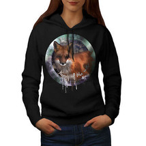 Wellcoda Fox Nature Wild Animal Cosmic Womens Hoodie - £32.14 GBP