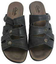 Clarks Bendables Sandals Ella Fusion Blue Shoes Slide On Wedge Heel  Womens 6 M - £39.61 GBP
