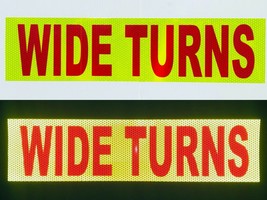 &quot;WIDE TURNS&quot; 6&quot;x24&quot; Reflective Word Panel V98 Oralite Horse Safety Tape ... - £18.97 GBP