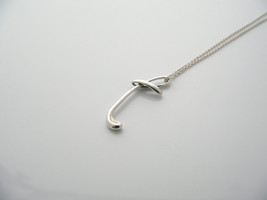 Tiffany &amp; Co Silver Peretti Alphabet T Necklace Pendant Charm Chain Gift Love - $328.00