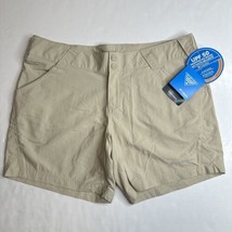 Columbia PFG Shorts Medium Coral Point II Beige Nylon Quick Dry UPF Hiki... - $24.99