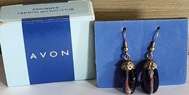2001 Avon Bold Color Nugget Pierced Earrings With Box Pretty Purple Tone See Pic - $11.69