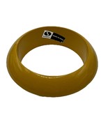 STUNNING BOHO YELLOW WOOD WIDE BANGLE BRACELET SANGHVI MADE IN INDIA CUT... - $19.79