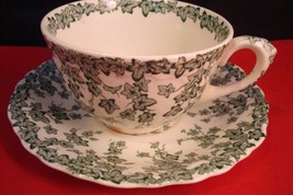 Adaptation of Crown Ducal, Compatible with England, Cup and Saucer, Gree... - $34.29